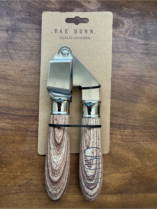 Rae Dunn Other - Rae Dunn Stainless Steel Garlic Crusher with Wood-Grain Handles
